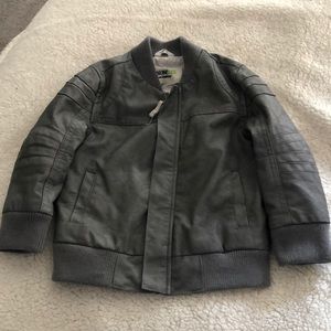 Toddler gray pleather jacket!